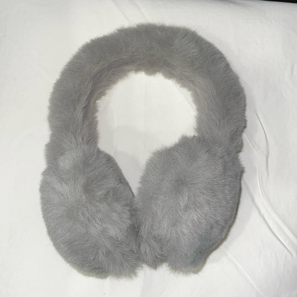 ASPEN Gray Faux Fur Earmuffs Ear warmers fluffy soft warm non adjustable
